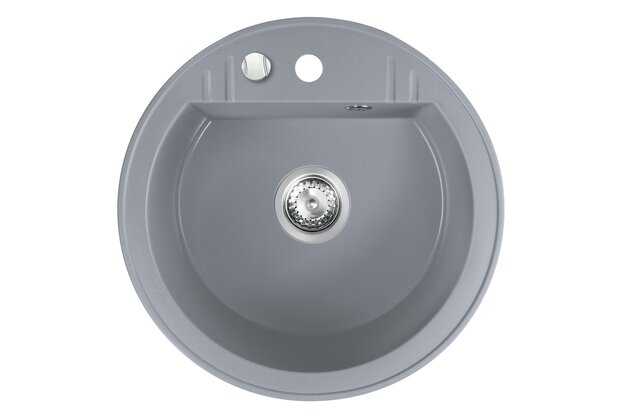 Kuchyňský dřez Novaservis granitový, 51x51 cm, s přepadem, šedá, DRGM1/51GA