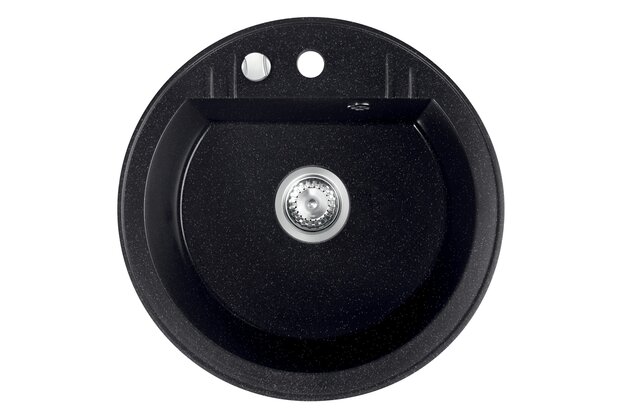 Kuchyňský dřez Novaservis granitový, 51x51 cm, s přepadem, černá, DRGM1/51HA