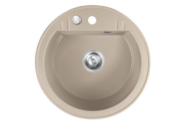 Kuchyňský dřez Novaservis granitový, 51x51 cm, s přepadem, béžová, DRGM1/51SA