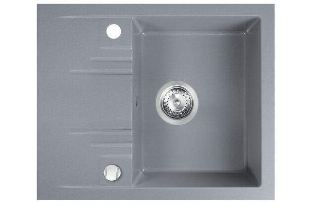 Kuchyňský dřez Novaservis granitový, 58x48 cm, s odkapem, s přepadem, šedá, DRGM48/58GA