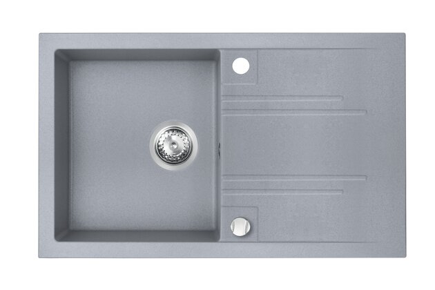 Kuchyňský dřez Novaservis granitový, 78x48 cm, s odkapem, s přepadem, šedá, DRGM48/78GA