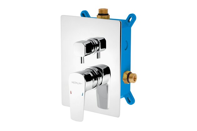 Baterie Novaservis Metalia sprchová, podomítková s boxem, 2 vývody, chrom, BOX58051R,0