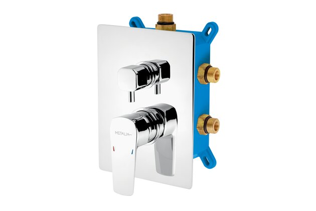 Baterie Novaservis Metalia 58 sprchová, podomítková s boxem, 3 vývody, chrom, BOX58051RX,0