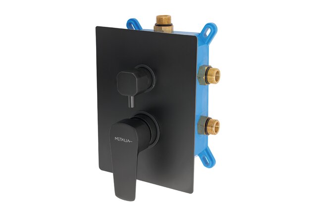 Baterie Novaservis Metalia 58 sprchová, podomítková s boxem, 3 vývody, černá, BOX58051RX,5