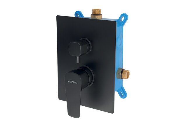 Baterie Novaservis Metalia 58 sprchová, podomítková s boxem, 2 vývody, černá, BOX58051R,5