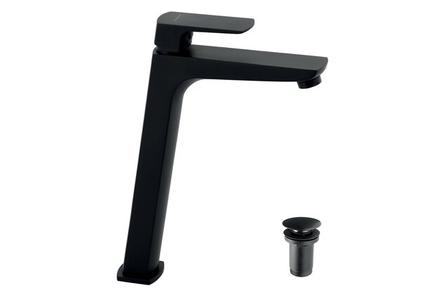 Baterie Novaservis Nobless Ego umyvadlová, s výpustí, černá, 43503,5