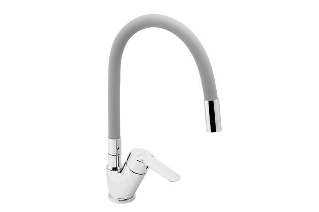 Metalia 54 dřezová baterie šedé flexi rameno chrom