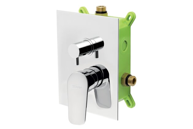 Baterie Novaservis Titania Pure sprchová, podomítková s boxem, 2 vývody, chrom, BOX90351R,0