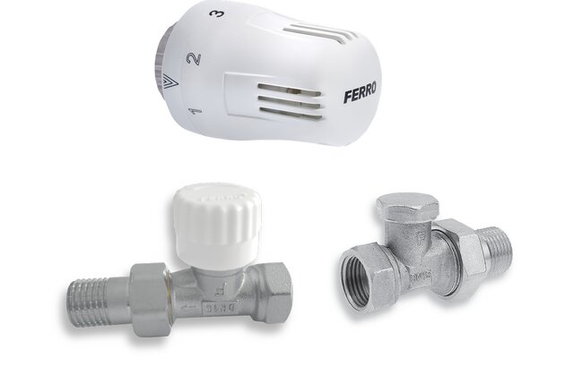 Sada na otopná tělesa Novaservis s termostatem, přímá, 1/2", ZTM01