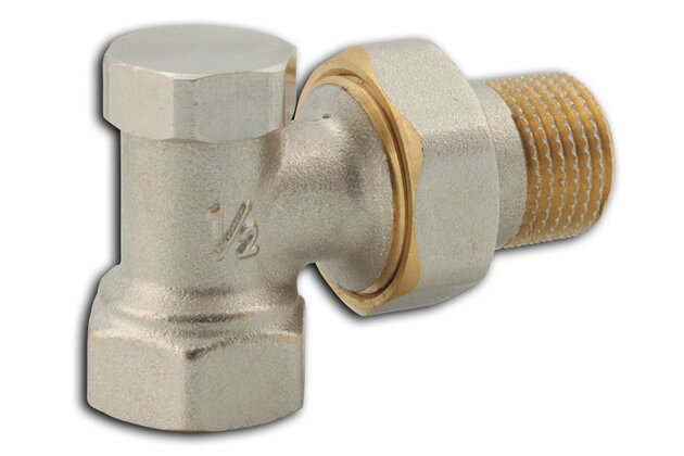 Šroubení Novaservis radiátorové, uzavíratelné, rohové 3/8", RA330/10