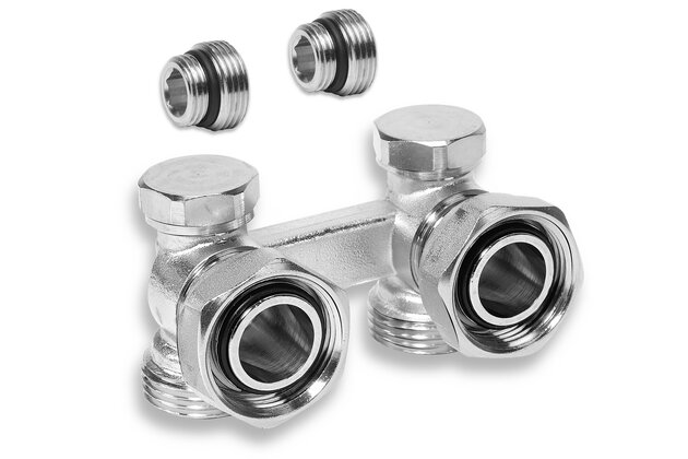 Ventil Novaservis radiátorový, uzavírací, dvojitý, rohový 3/4", LZ07YK