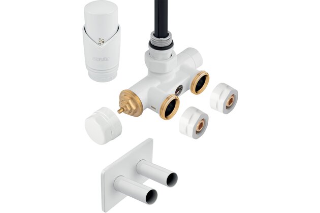 Sada Novaservis termostatická, rohová, se stoupací trubicí, pro jednobodové připojení radiátoru, bílá, ZTT30WH