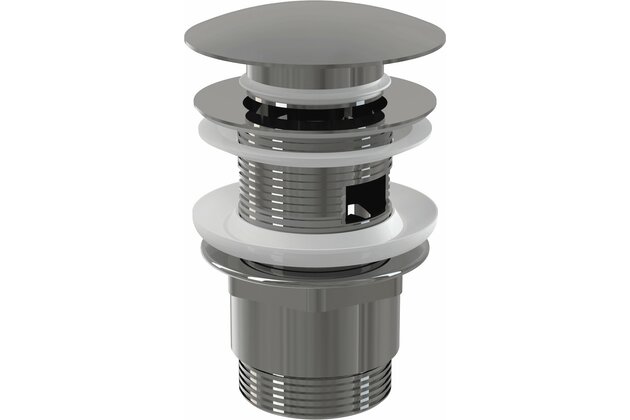 Výpust umyvadlová Alcadrain chrom CLICK/CLACK 5/4" celokovová s přepadem, velká zátka A390