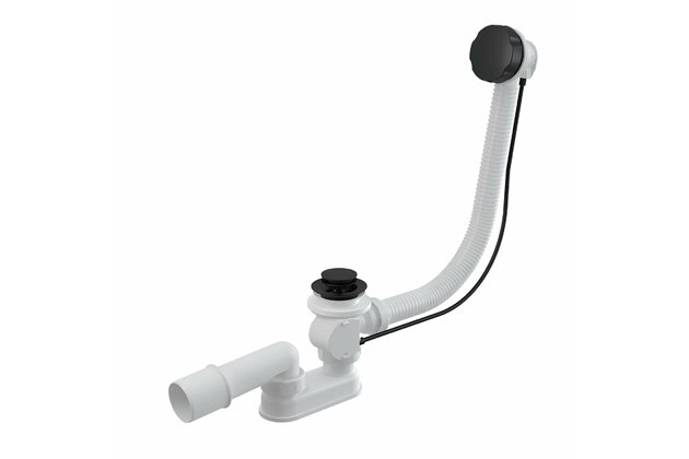 Sifon vanový Alcadrain černá-mat, automat komplet délka 80cm A55BLACK-80