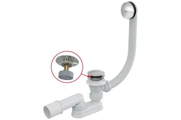 Sifon vanový Alcadrain kov, CLICK/CLACK A504CKM