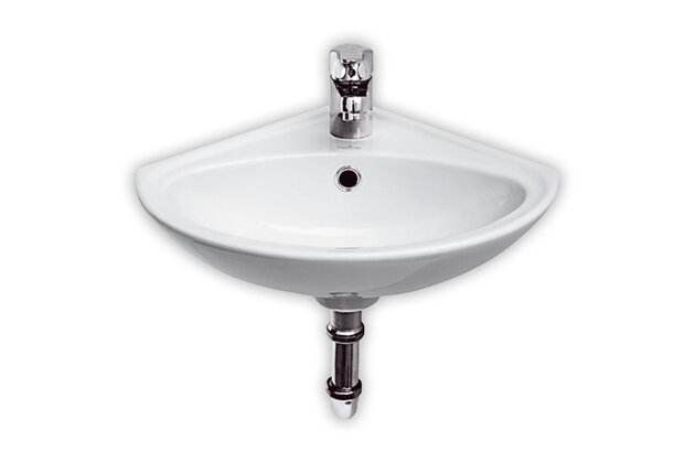 Umyvadlo Cersanit Sigma 45 rohové, s otvorem, s přepadem, bílá, K11-0013