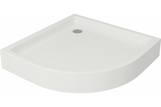 Sprchová vanička Cersanit Tako 90x90x16 bílá čtvrtkruhová R55 s panelem, S204‑004