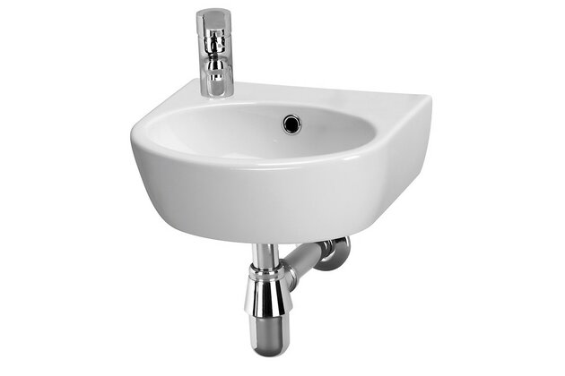 Umyvadlo Cersanit Parva 40, s otvorem vlevo, s přepadem, bílá, K27-009-L