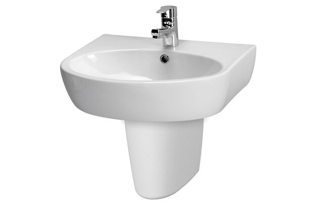 Umyvadlo Cersanit Parva 55 nábytkové, s otvorem, s přepadem, bílá, K27-029
