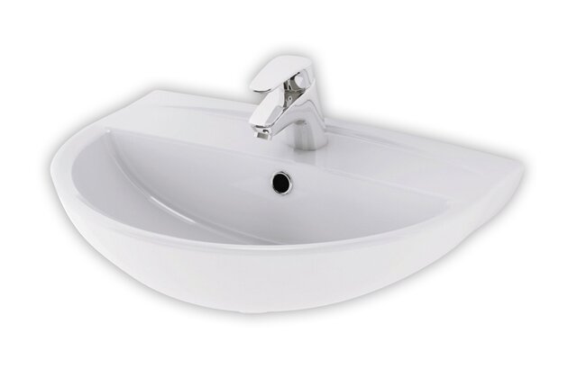 Umyvadlo Cersanit Ares 60, s otvorem, s přepadem, bílá, K588-002