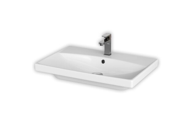 Umyvadlo Cersanit City 70 nábytkové, s otvorem, s přepadem, bílá, K35-007