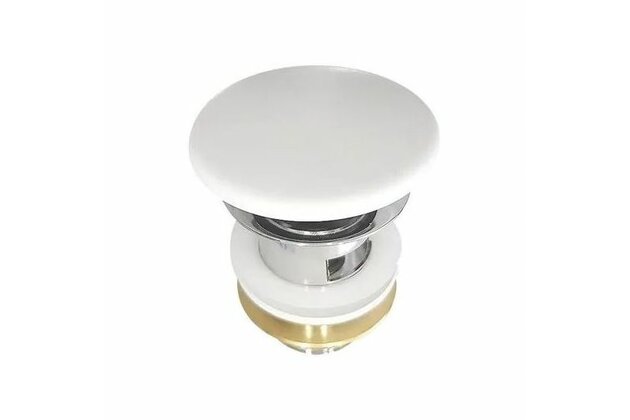 Uzávěr výpusti Cersanit Crea keramický, pro umyvadla s přepadem, bílá, K99-0223