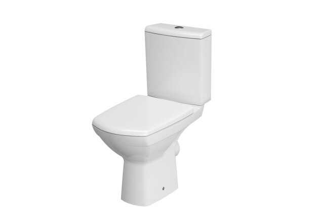 WC mísa Cersanit Carina 481 kombi bílá 010 zadní odpad Clean On nádržka 3/5 sedátko duroplast, K31-043