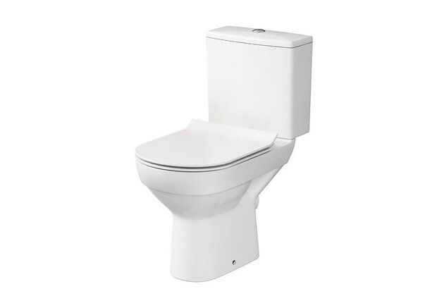 WC mísa Cersanit City 603 kombi bílá 010 zadní odpad Clean On nádržka 3/5 sedátko slim duroplast soft close easy off on button, K35-037