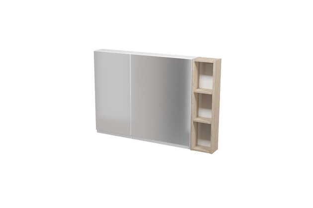 Nábytkový set Cersanit Moduo 120, skříňka 40 zrcadlová závěsná bílá, skříňka 60 zrcadlová závěsná bílá , skříňka 20 horní závěsná dub