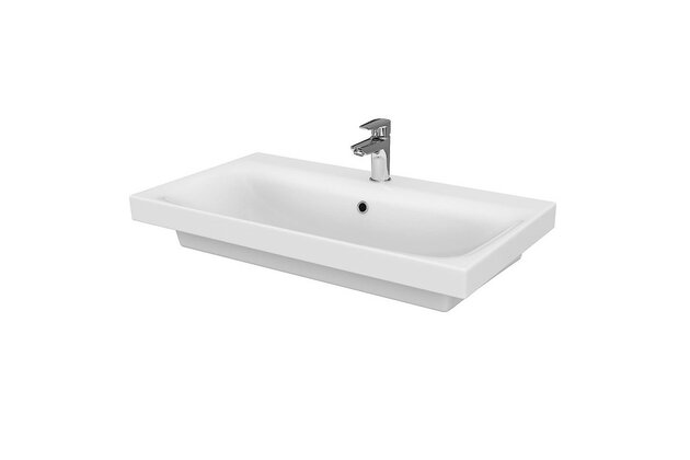 Umyvadlo Cersanit Moduo 80 nábytkové, s otvorem, s přepadem, bílá, K116-013