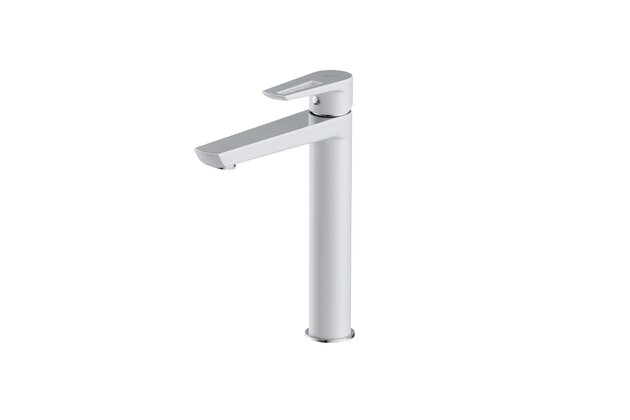 Baterie Cersanit Mille umyvadlová stojánková vysoká, s příslušenstvím, s výpustí click-clack, bílá, S951-355