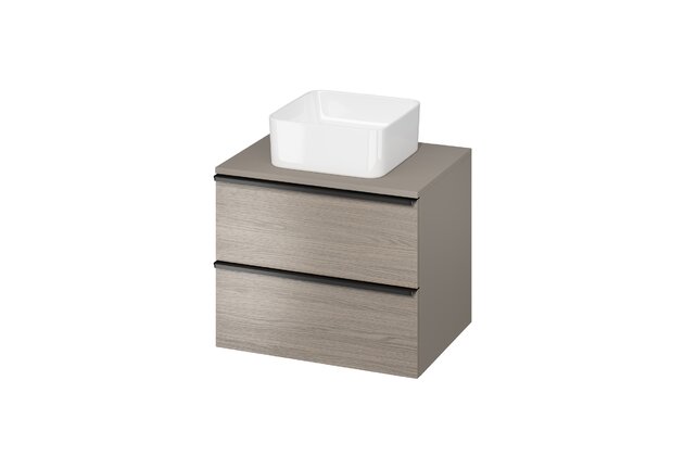 Skříňka Cersanit Virgo 60 s deskou šedá černá úchytka, S522-023