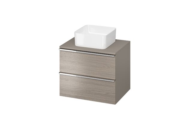 Skříňka Cersanit Virgo 60 s deskou šedá chrom úchytka, S522-022