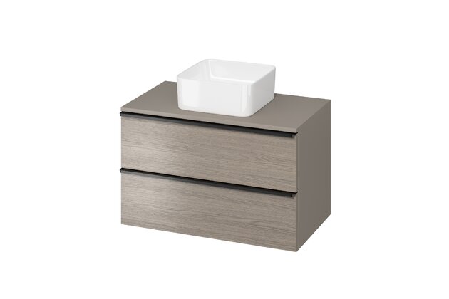 Skříňka Cersanit Virgo 80 s deskou šedá černá úchytka, S522-031