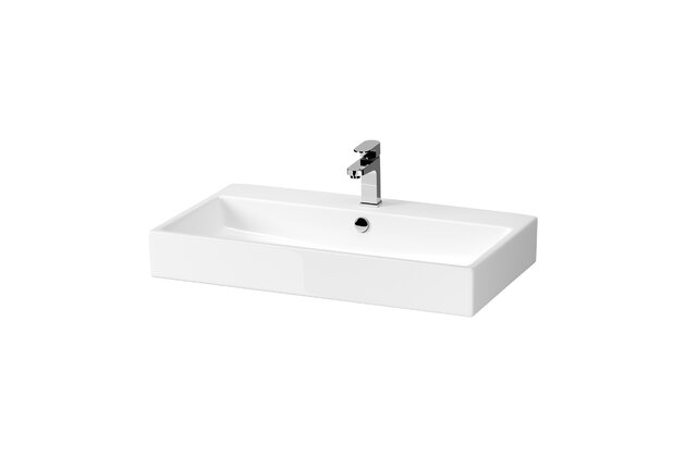 Umyvadlo Cersanit Virgo 80 nábytkové, s otvorem, s přepadem, bílá, K118-002