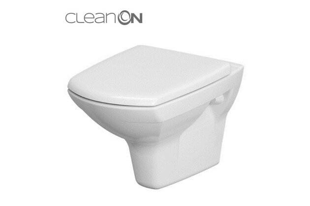 WC mísa Cersanit Carina závěsná bílá Clean On sedátko duroplast soft close easy off set 548, K701-033