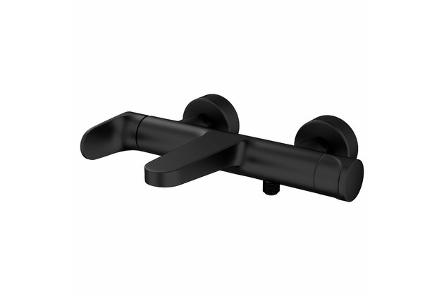 Baterie Cersanit Inverto vanová sprchová nástěnná, bez příslušenství, černá / zlatá páka, S951-314