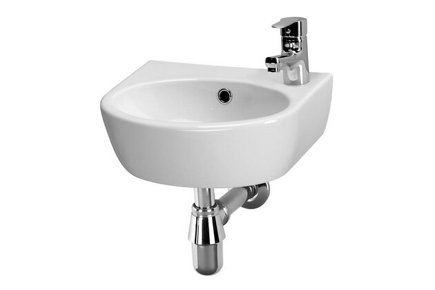 Umyvadlo Cersanit Parva 40, s otvorem vpravo, s přepadem, bílá, K27-009-P
