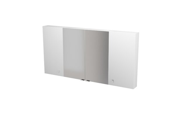 Nábytkový set Cersanit Larga 160, skříňka 40 zrcadlová závěsná bílá 2x, skříňka 40 závěsná horní s dvířky bílá 2x, úchytky chrom