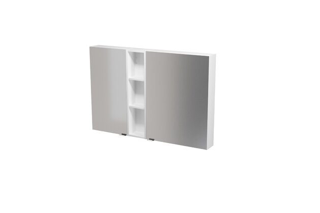 Nábytkový set Cersanit Larga 120, skříňka 60 zrcadlová závěsná bílá, skříňka 40 zrcadlová závěsná bílá, skříňka 20 závěsná horní otevřená bílá
