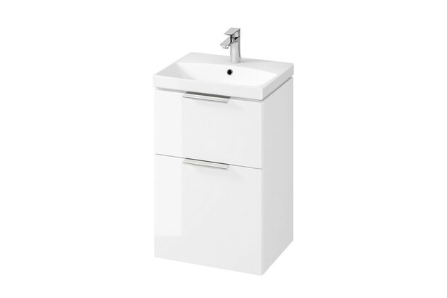 Skříňka Cersanit City 50 pod desku nebo umyvadlo bílá, úchytky chrom
