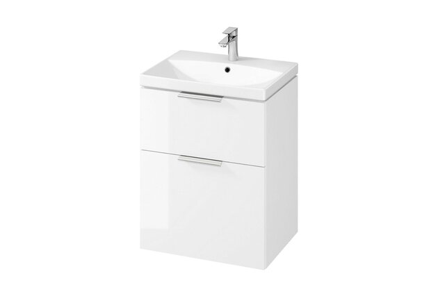 Skříňka Cersanit City 60 pod desku nebo umyvadlo bílá, úchytky chrom