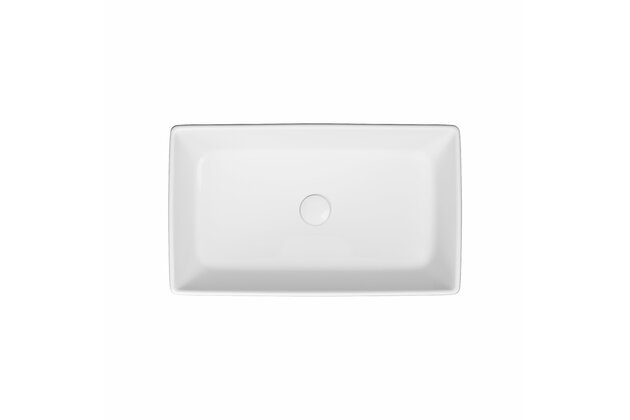 Umyvadlo Cersanit City 50 na desku bílé obdélníkové s keramickou zátkou, K35-048