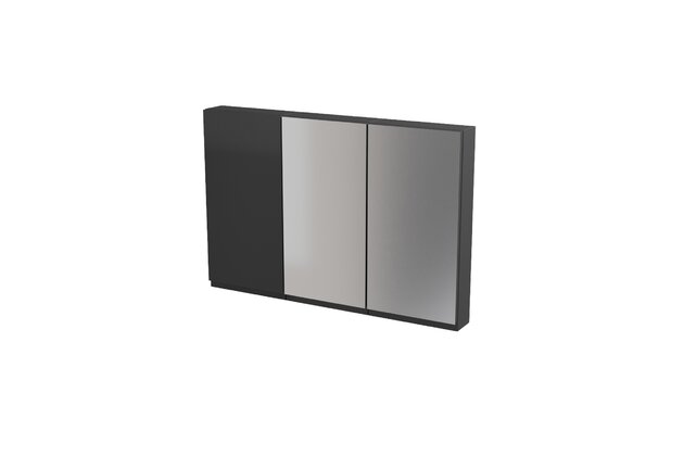 Nábytkový set Cersanit Moduo 120, skříňka 40 zrcadlová závěsná antracitová 2x, skříňka 40 závěsná horní kašmír,