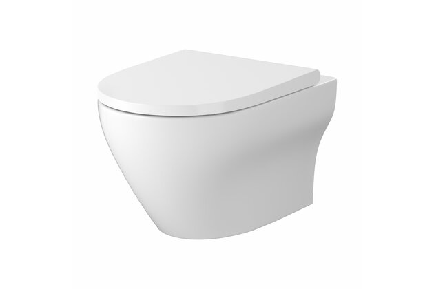 WC mísa Cersanit Larga Pro závěsná bílá oválná splachování Vortex sedátko Larga slim soft close easy off set C201, S701-885