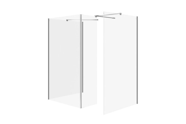 Sprchový kout Cersanit Mille 90x90x90x30x200 walk-in pohyblivá stěna chrom set B808, S601-195