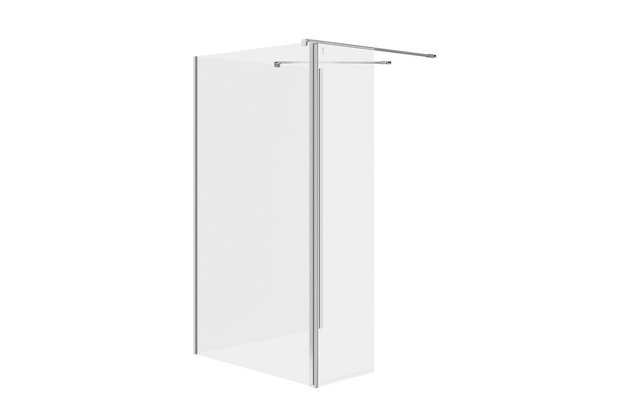 Sprchový kout Cersanit Mille 90x100x30x200 walk-in pohyblivá stěna chrom set B800, S601-187