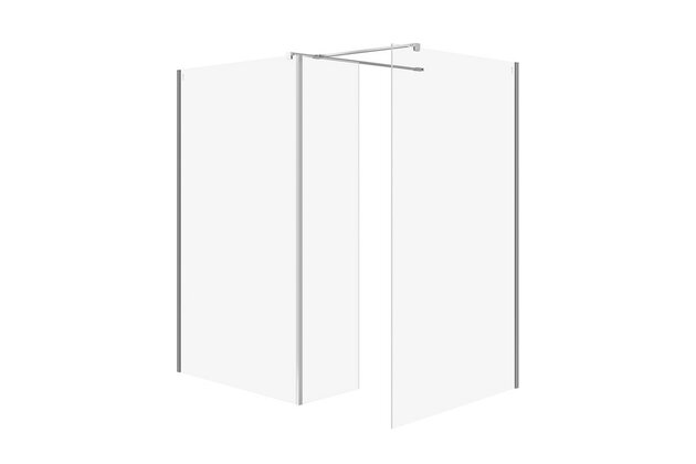 Sprchový kout Cersanit Mille 100x90x30x200 walk-in pevná stěna chrom set B802, S601-189