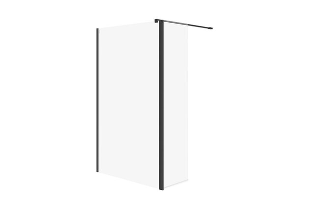 Sprchový kout Cersanit Mille 123x50x200 walk-in pohyblivá stěna černý set B795, S601-182