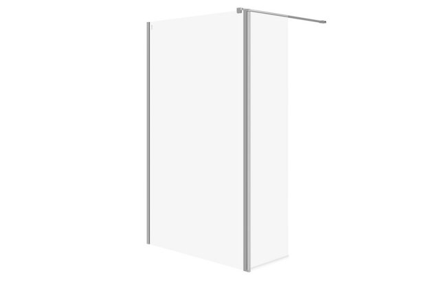 Sprchový kout Cersanit Mille 123x50x200 walk-in pevná stěna černý set B791, S601-178